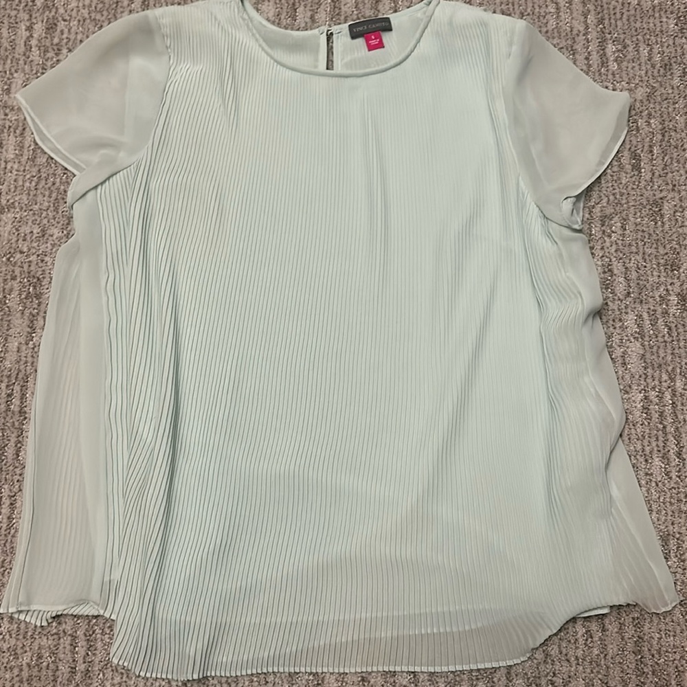 Vince Camuto Small light blue pleated blouse